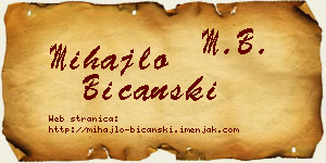 Mihajlo Bičanski vizit kartica